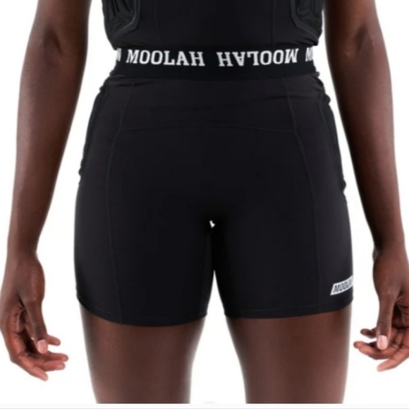 Moolah Workout Set Black Padded Compression Shorts & Top Size Large NWT - Picture 3 of 14